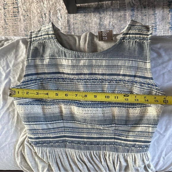 Dolan Left Coast Gray Blue Striped Sleeveless Midi Dress Size Small - Picture 7 of 8